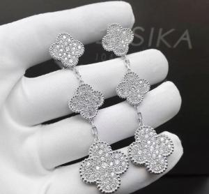 China 3 Motifs Classic Vintage 18K Gold Diamond Earrings For Girlfriend wholesale