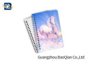 China Souvenir Unicorn Animal 3D Lenticular Notebook , PET / PP Plastic Cover Notebooks wholesale