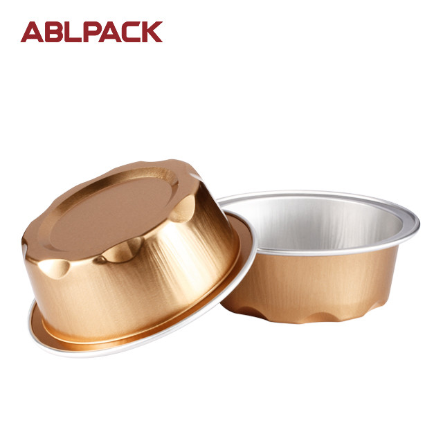 China 50ml Black and Gold Foil Container Selling Aluminum Foil Baking Cup Disposable food containers aluminium takeaway wholesale