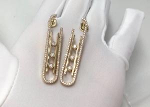 China White 18k Rose Gold Diamond Earrings Full Diamond Elegant Stylish wholesale