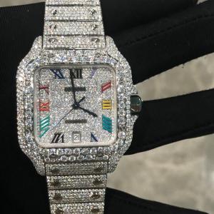China Vvs Diamond Ice Cube Moissanite Watch wholesale