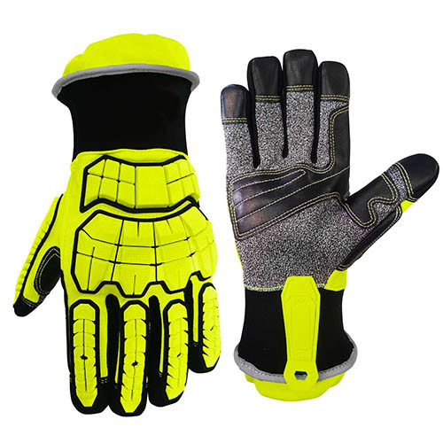 China Hi Visible Green XS-3XL Cut Resistant Work Gloves  Impact Protection wholesale