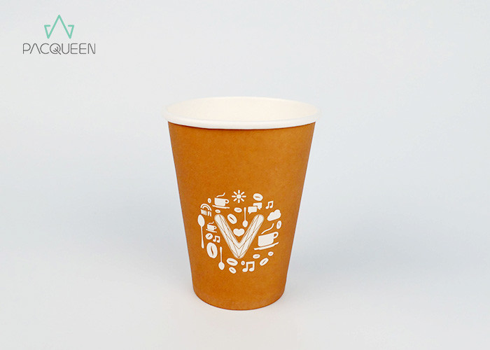 China Disposable Espresso Coffee Cups , Compostable Paper Cups Full Coverage Printing wholesale