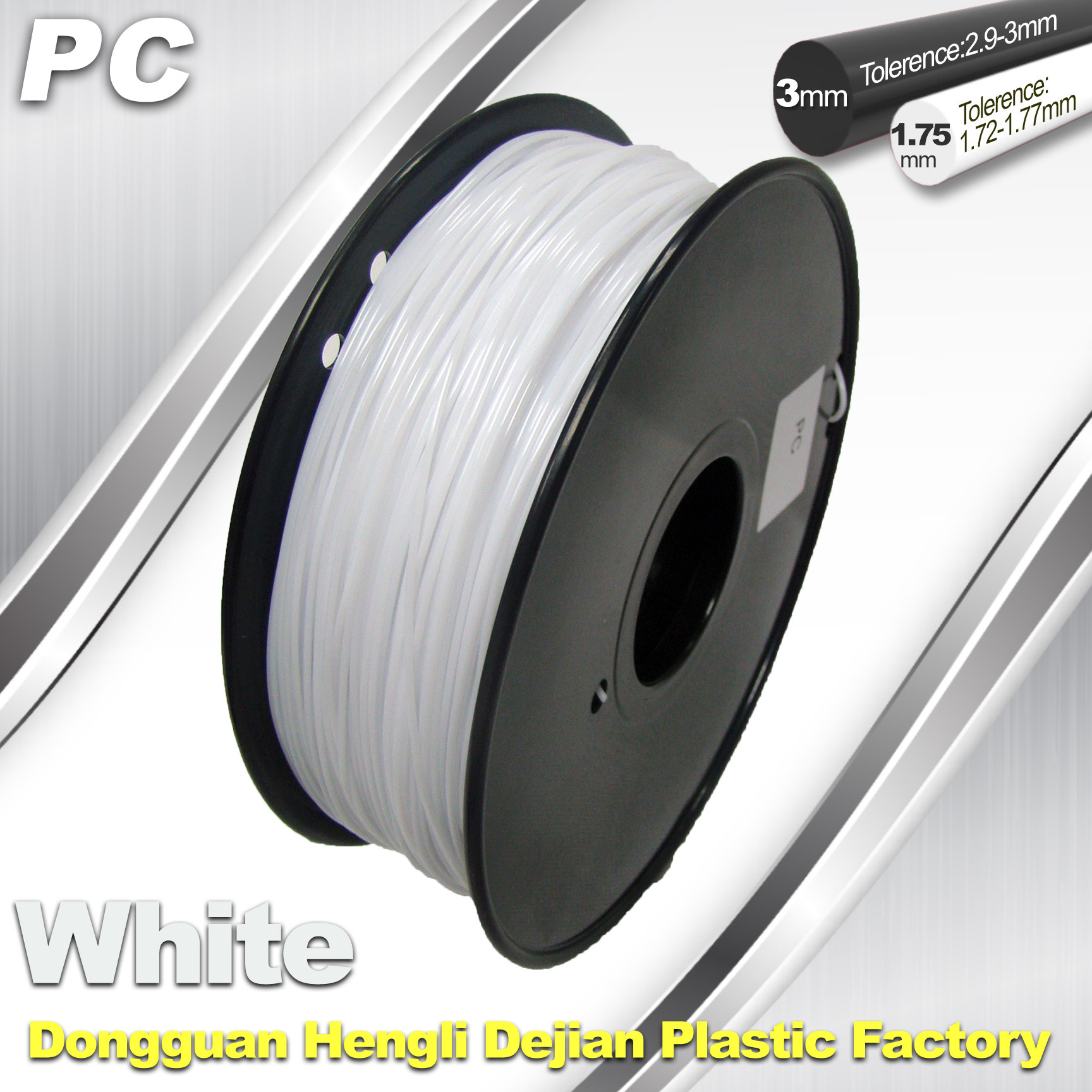China 1.75 / 3.0 mm  PC Filament  White for 3d Printer Filament wholesale