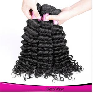 China Peruvian Hair Weaving Deep Wave Natural Color Black for Women Unprocessed Virgin Hair on sale