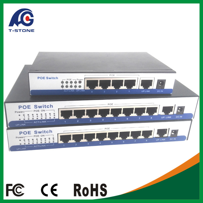 China Poe Switch 9Ports DC Desktop gigabit Switch Network IP Cameras Powered PoE Adapter wholesale