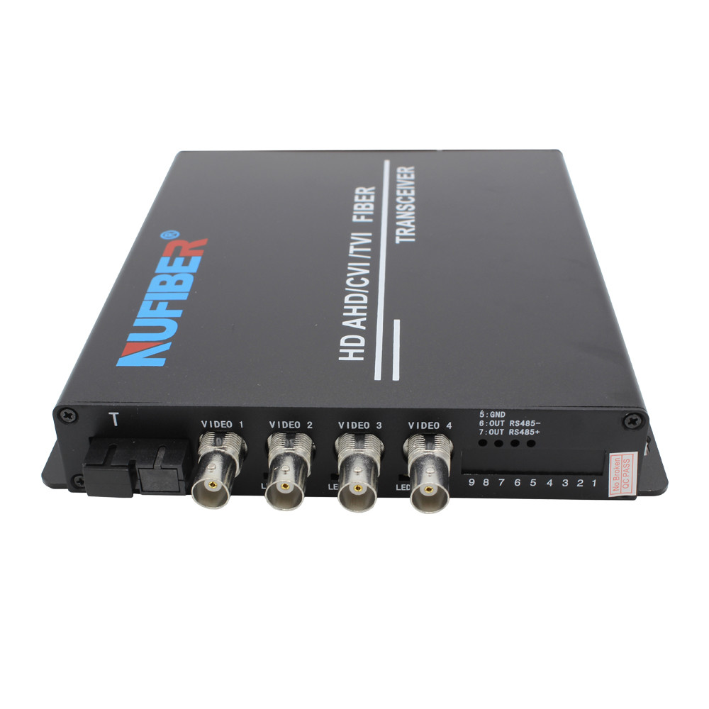 China 1080P Fiber Video Converter Transmitter Receiver 4channel Video Single Fiber SM 1310/1550nm FC for CCTV wholesale