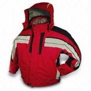 China Men's Ski Jacket with Hood and Polar Fleece Lining, Available in M, L, XL, and XXL Sizes wholesale