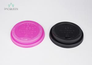 China Plastic Flat Disposable Lids Leakage Proof 80mm / 90mm Diameter wholesale