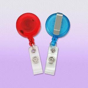 China Retractable Clip-on Badge Reel with 60cm Long Pull Nylon Cord wholesale