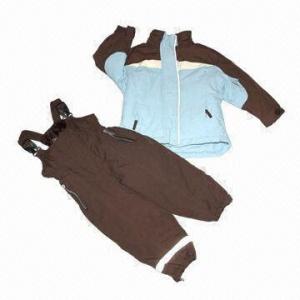 China Children's suit/skiwear, made of polyester fabric, waterproof and breathability wholesale