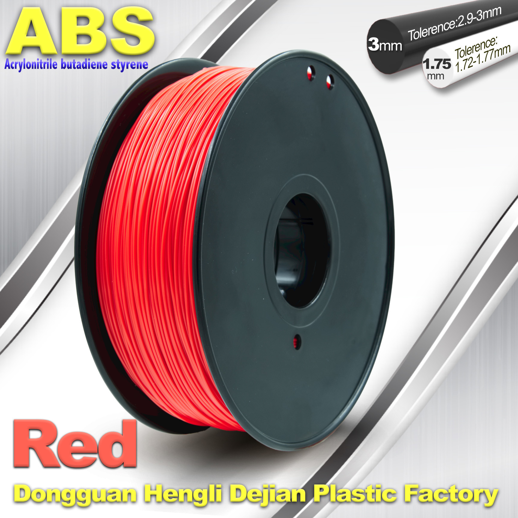 China 1.75mm /  3.0mm ABS 3d Printer Filament Red With Good Elasticity wholesale