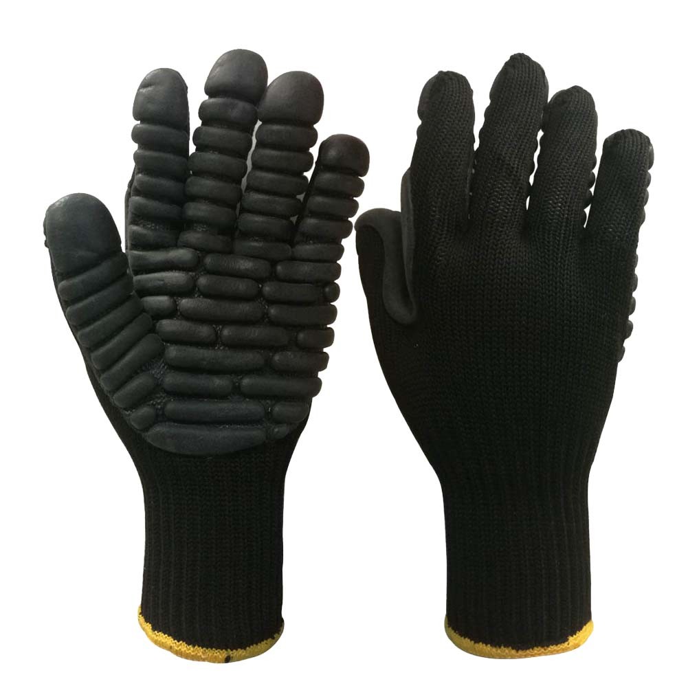 China CE  Black Coating Vibration Dampening Gloves / Vibration Protection Gloves wholesale