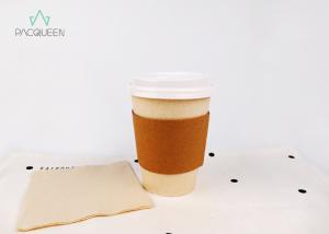 China Single Wall / Double Wall Compostable Paper Cups With Cup Sleeves / Cup Lids wholesale