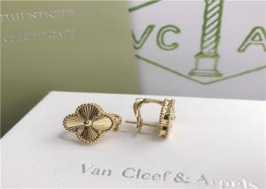 China Vintage 18K Gold Diamond Earrings , Van Cleef & Arpels Alhambra Earrings VCARP3JL00 wholesale
