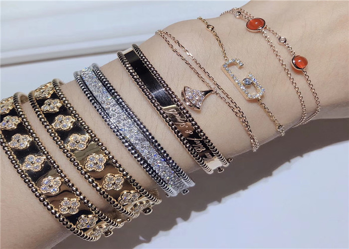 China Personalized 18K Gold And Diamond Bracelet For Wife / Girlfriend dubai jewelry wholesale wholesale