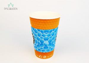 China Single Wall Custom Paper Drinking Cups Unique Diamond Patterned Water Based Ink wholesale
