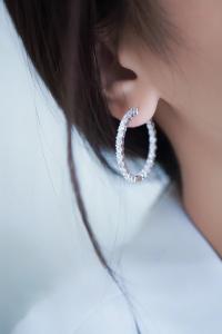 China 18K Gold Diamond Earrings luxury diamond jewelry for sale hoop earrings with diamonds wholesale