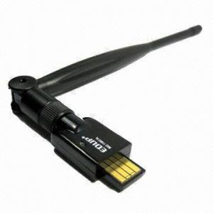 China Wireless USB Adaptor with 802.11B/G/N 5dbi Antenna 150M, USB Bus Interface wholesale