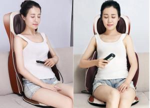 China Office And Home Shiatsu Massage Cushion With Heat Shiatsu And Tapping Back Massage wholesale