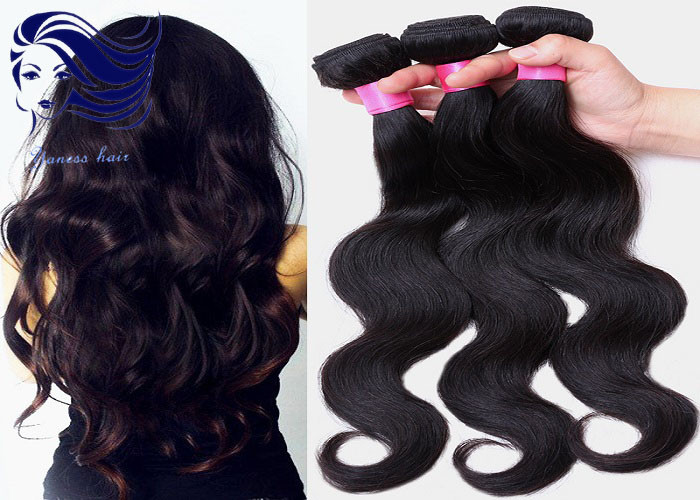China Light Black 18inch Human Hair Extensions Peruvian Deep Wave Virgin Hair on sale