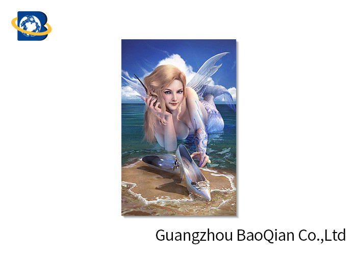 China Beautiful 3D Printed Greeting Cards Pretty Mermaid Image PET Material Customized wholesale