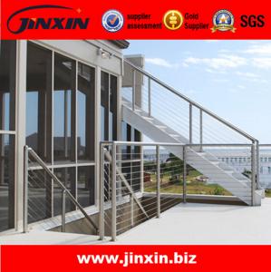China Stainless steel outdoor metal staircase for glass railing wholesale