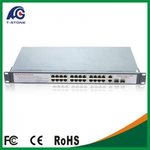 China Gigabit 2 Combo SFP Desktop 24 port PoE Network Switches 400W wholesale