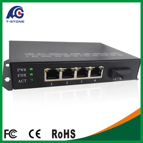 China 30W 4 Port Poe Switch with 1 Fiber Uplink Port Power Over Ethernet (TSD-PSE104C) wholesale