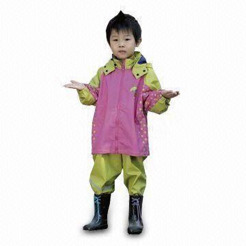 China Kid's Rainset and Boots with 100% Cotton Jersey Lining wholesale