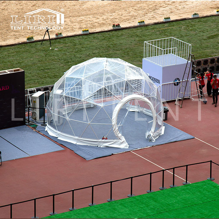 Buy cheap Dia 14m Transparent PVC Cover Steel Frame Geodesic Dome Tent from wholesalers