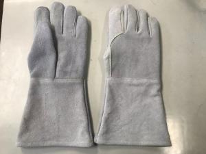 China EN407 Heat Resistant Mig Welding Gloves Cowsplit Material wholesale