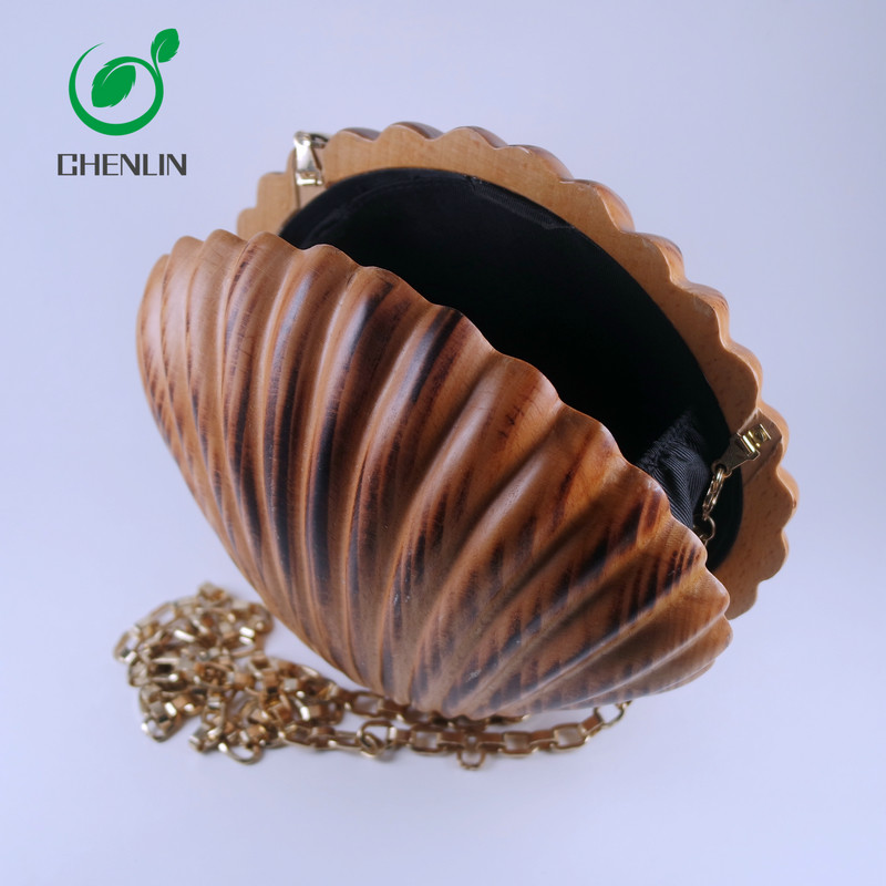 China ISO9001 Shell Leather And Wood Bag Handmade Carving Artwork wholesale