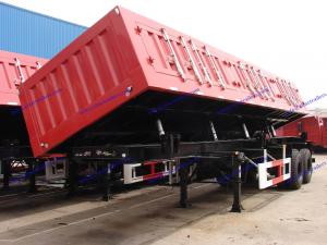 China 26cbm Dump Semi-trailer with 2 BPW axles and hydraulic Side Discharge system for 30 Tons  9302ZZXCF wholesale