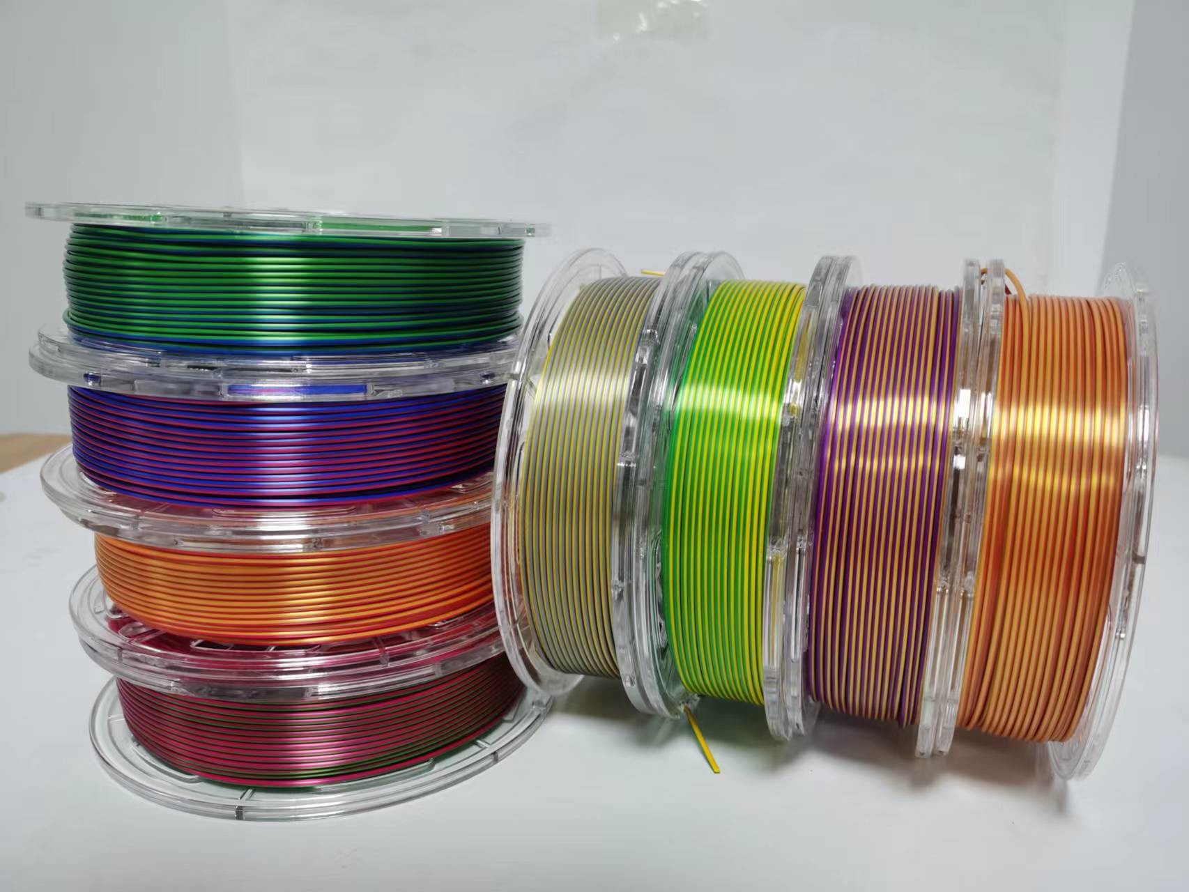 China dual color 3d printer filament, silk filament ,pla filament ,3d printer filament wholesale