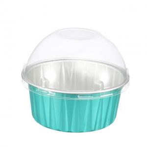 China 125ML ABL Round Foil Container With Lid Cake Containers Smooth Wall Aluminium Containers aluminum foil use for food wholesale