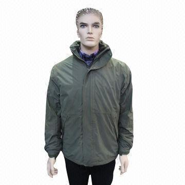 China Men's Outdoor Jacket/Softshell/Coat, Waterproof and Breathable, Windbreaker, 3-in-1  wholesale