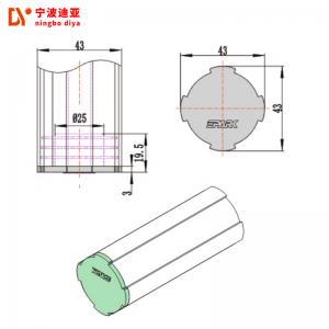 China DYP43-01A Lightweight Aluminium Alloy Pipe End Cap OD 43mm SUS Standard wholesale