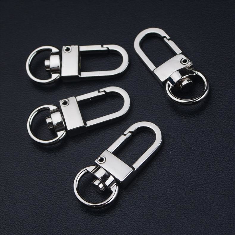 China Metal Silver Snap Key Ring Swivel Lobster Claw D Clasp Hooks Clips dog buckle For Bag Keychain rings Making DIY Accessor wholesale