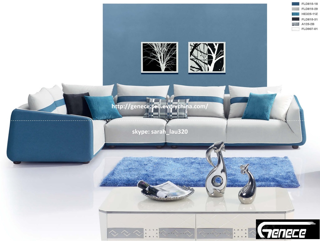 Buy cheap Modern Blue Fabric Corner Sofa Popular Home Sofa from wholesalers