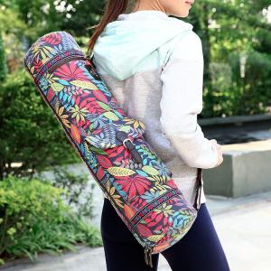 China Canvas Material Printed Yoga Bag , Sports Mat Bag Pilates Mat Backpack wholesale