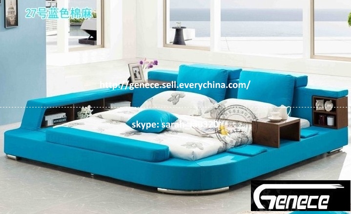 China fabric upholstered bed tatami king size bed wholesale