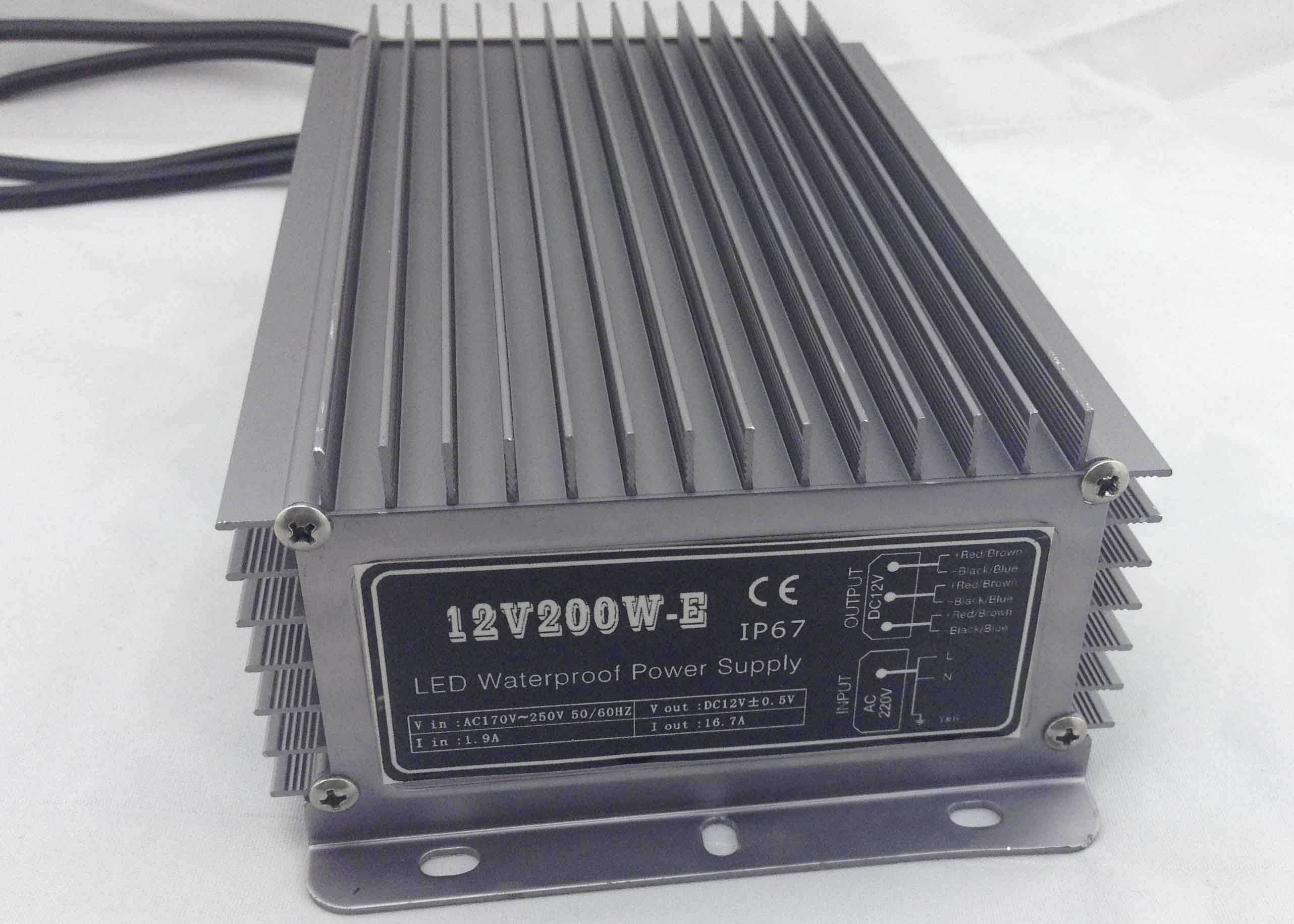 China High Efficiency Waterproof LED Power Supply , 24 V 8.3A 200W Waterproof LED Driver wholesale