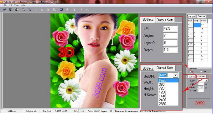 OK3D 3D lenticular design software for 3D printing cards/lenticular injekt printing software