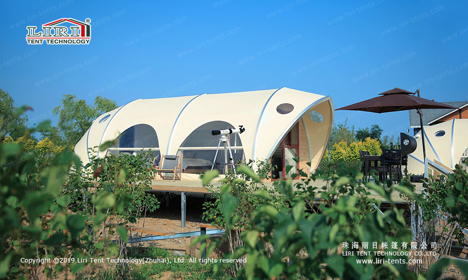 China Outdoor Modular Used Shell Shape Luxury Glamping Safari Resort Tent for Sale Florida wholesale
