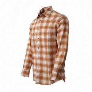 China Men's Plaid Shirt, Comfortable to Wear, Fashionable, UV-stop, Quickly Dry, Long Sleeves  wholesale