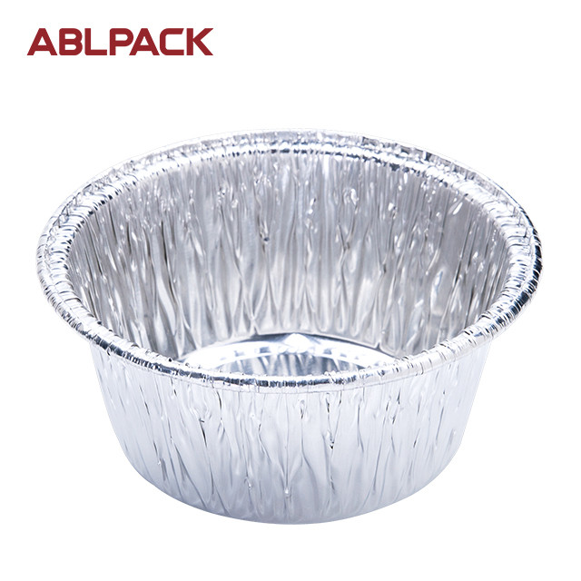 China ABL Packing 120ML Foil Containers Aluminum Round Foil Containers Egg Tart Wrinkle-wall Foil Tray wholesale