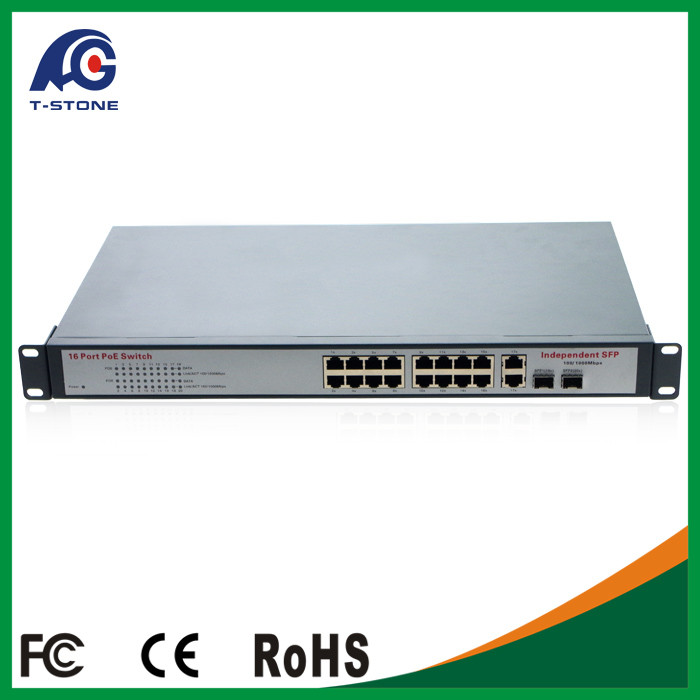 China IEEE802.3af 250w low power 16 port poe switch wholesale
