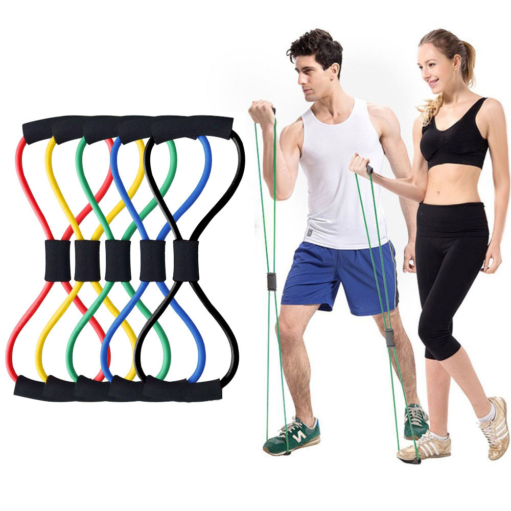 China 8 Word elastic pull rope exercises , Lightweight Yoga Resistance Rubber Bands wholesale