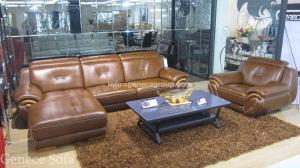China Middle East Style Sectional Sofa, Top Grain Leather Armchair, Rubber Wood Decorated wholesale